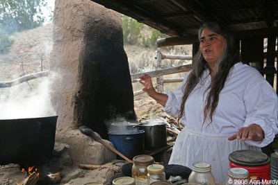 Nicole working in the dying shed