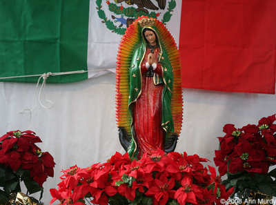 Altar with Mexican flag