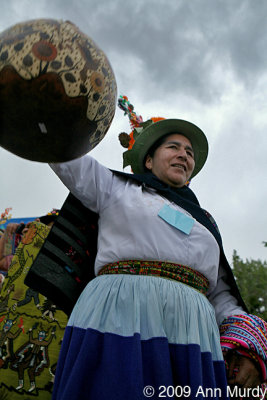Peruvian woman with gourd