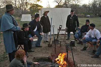 Gathered around fire