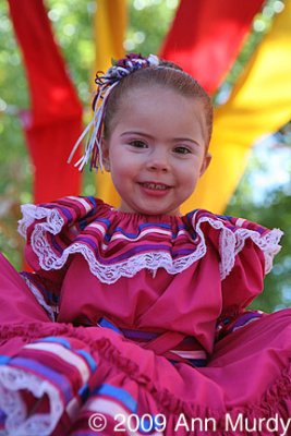 Little girl in pink dress