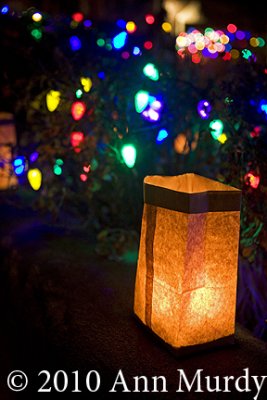 Farolito and Christmas lights