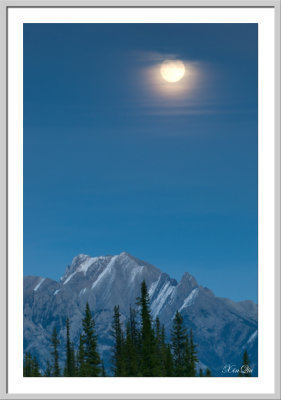 Moon rising, Banff NP.