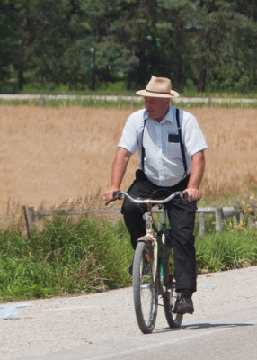 Mennonite on Bicycle