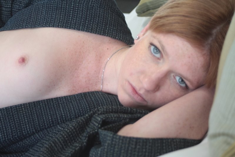 breast red hair blue eyes