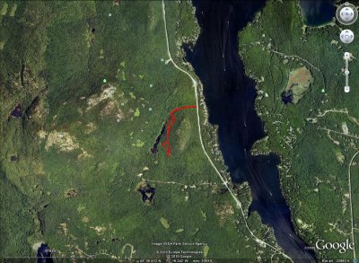 Cedar Mtn. Area Hike on Google Earth Image