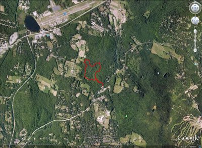 Hiking Track on Google Earth Satellite Image