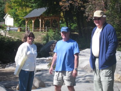 Bev, Rich & Dan - Cascade Park Entrance in Background