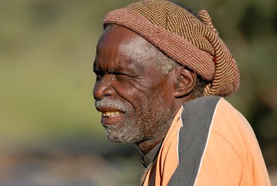 Man in Ogavanga delta Botswana