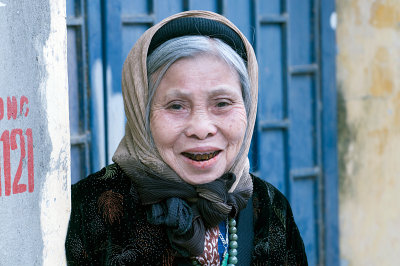 Lady with black teeth in Vietnam