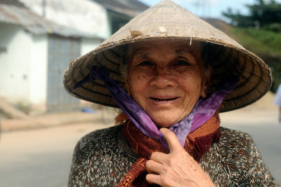 Lady with black teeth