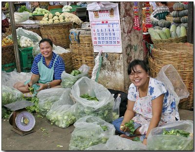 Veggies for sale, the Smiles are free