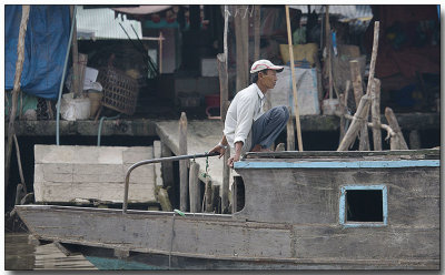 Lone Sailor - Floating Market, Mekong River