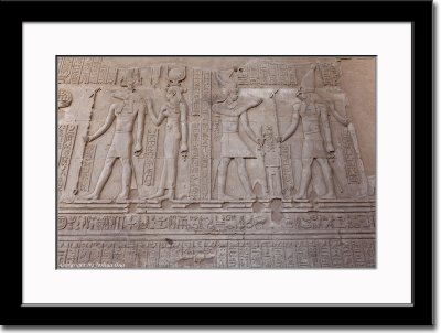 Pharaoh Ptolemy, Isis, Sobek (Crocodile Head) and Horus (Falcon Head)