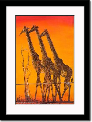 Baclklit Giraffe Painting