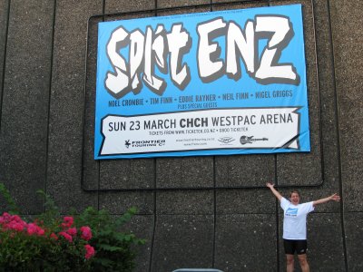 Susan in her Frenz of the Enz  t-shirt - and we're gonna miss the darn concert!