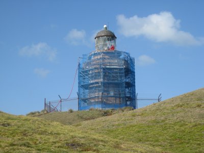 Waipapa Point wooden lighthouse, under renovation