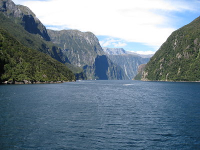 The Sound is actually a Fjord since the mountains come straight down into the water