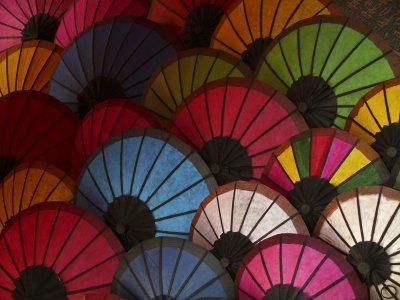 Umbrellas night market Luang Prabang