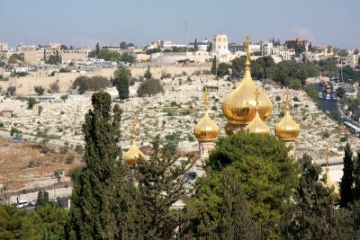 Jerusalem and the domes of the Orthodox Church of Mary Magdalene