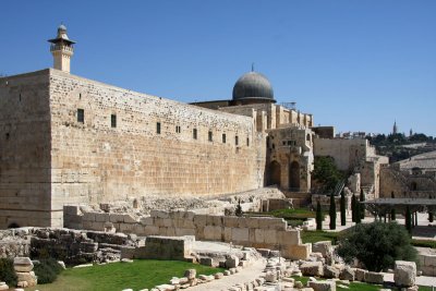 Al-Aqsa Mosque along the southern wall of the Temple Mount