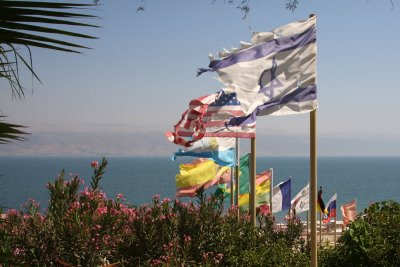 Flags at Dead Sea