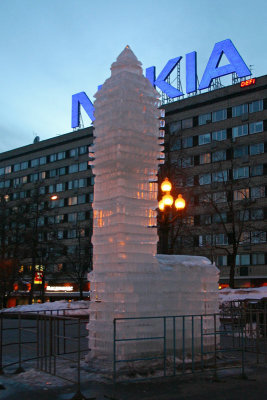 Ice sculpture at Novopushkinsky Square