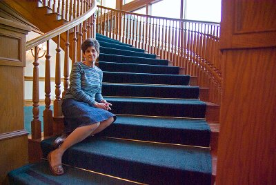 My favorite model on a staircase