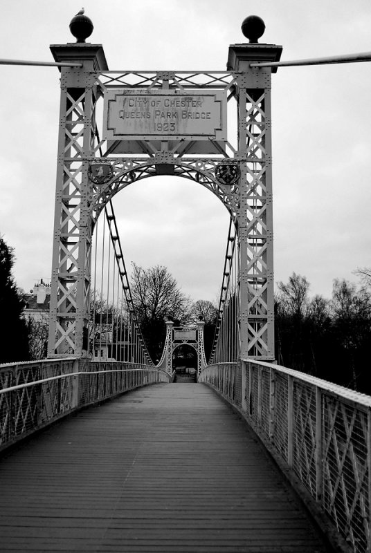 Queens park bridge over the river Dee Chester
