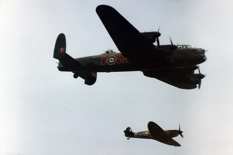 The Lancaster with Spitfire