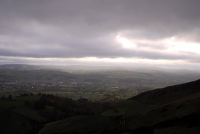 Looking out to ruthin North Wales from Moel Famau