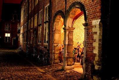 Student bikes at the bguinage