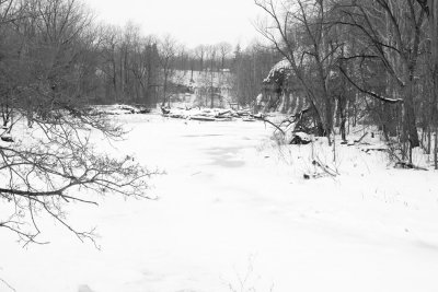 Creek is frozen.