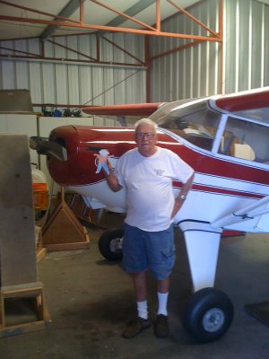 We went for a walk at the airport and met Bob, he used to fly for the FAA