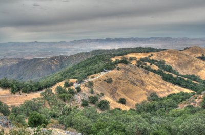 Looking down at the observatory from the peak