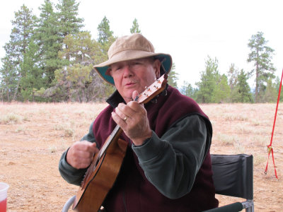 Sonny playing his beautiful homemade Hawiian Koa Ukulele