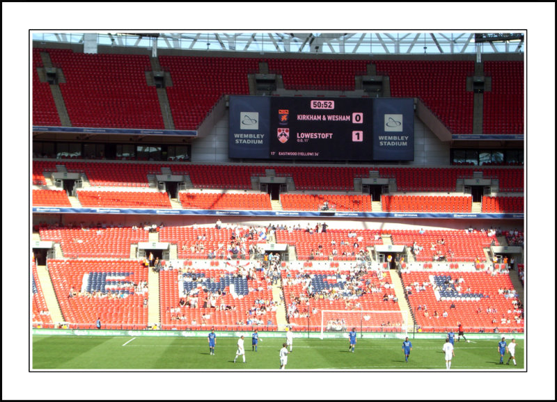 Lowestoft Town are 1 nil up at Wembley