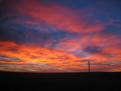 Sunset somewhere in North Dakota.