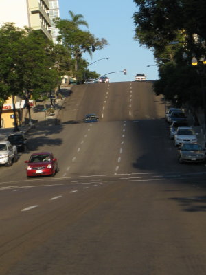 Hilly street of San Diego