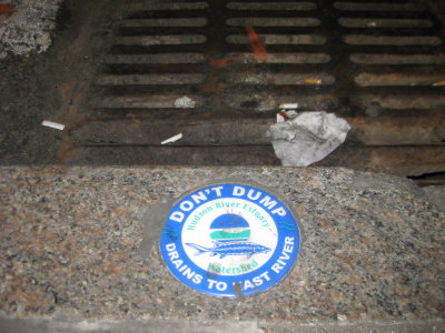 Drains to East River