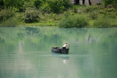 Komani Lake - Fisherman