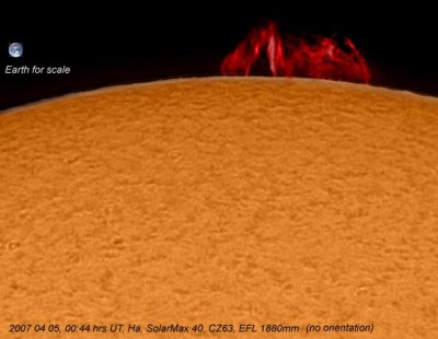20070405, 00:44 hrs UT, Ha SolarMax40 on 63/840 scope with 2x