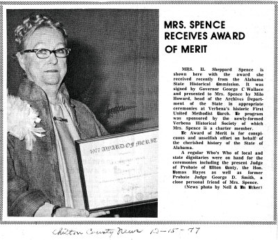 Lila Sheppard Spence Honored