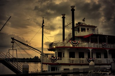 Savannah River Boat Sunset