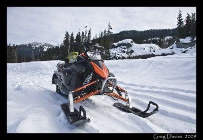 Snowmobile in the Callaghan Valley
