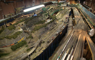 Large layout of small trains