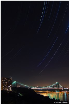 Star Trails Over The George Washington Bridge