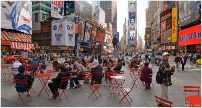 Red Tables in Times Square #2