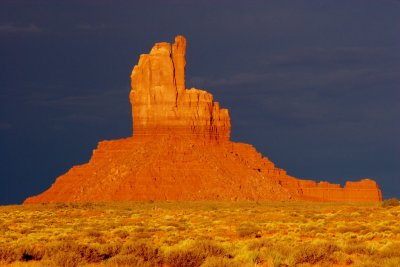 Large monument in sunset