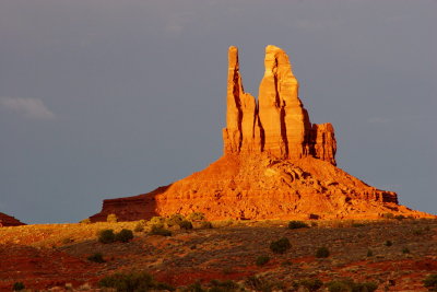 Large monument in sunset